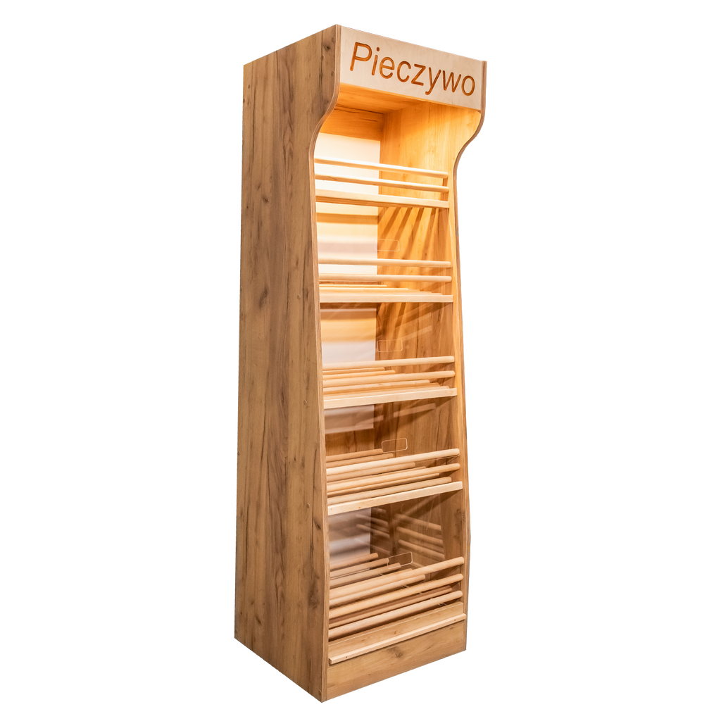 Mega-M scaffale pane 60x50 H200 rovere kraft LED plexi