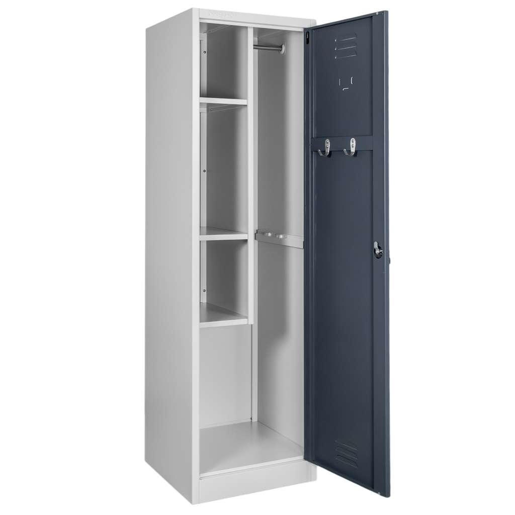 Mega-M armadio metallico 1 anta 50 cm grigio con ripiani