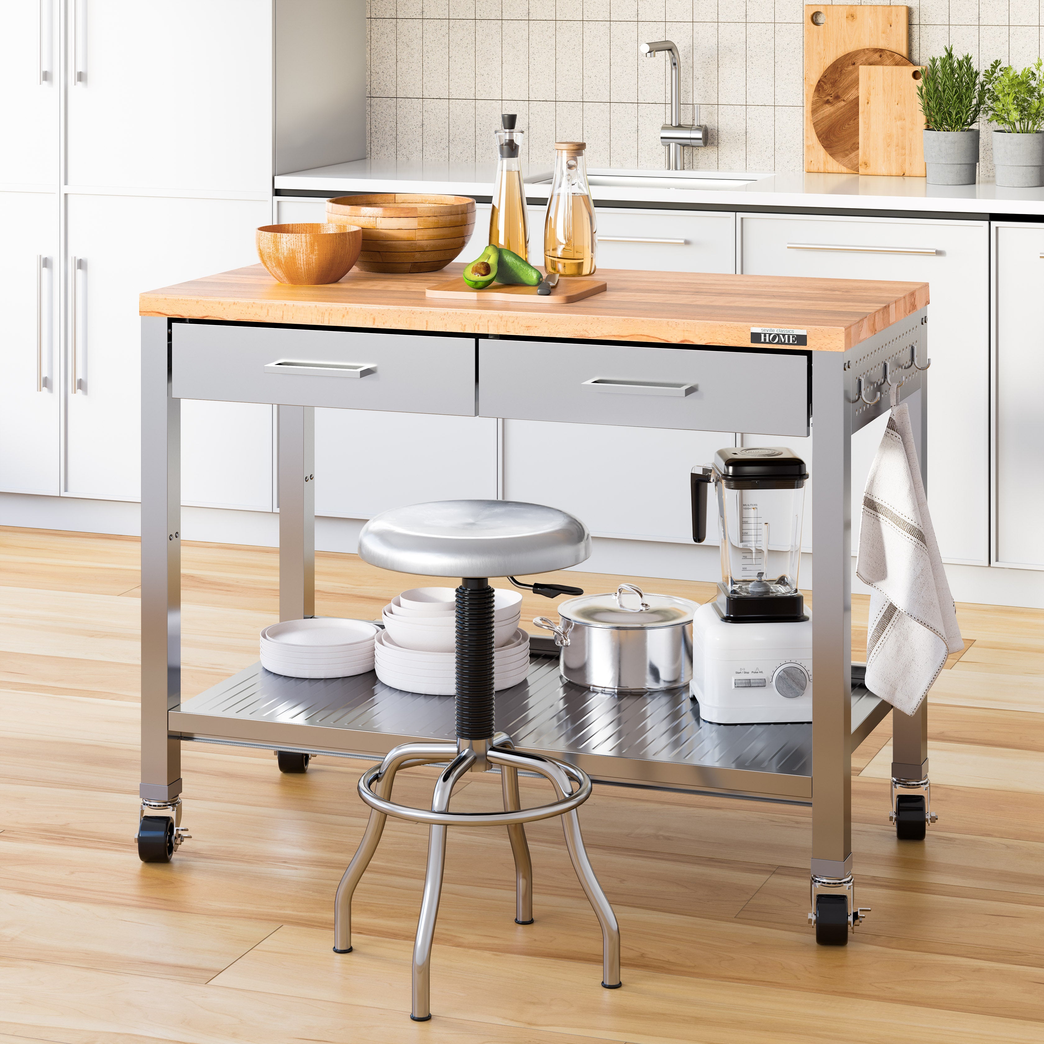 Seville Classics UltraHD 18290 sgabello inox regolabile