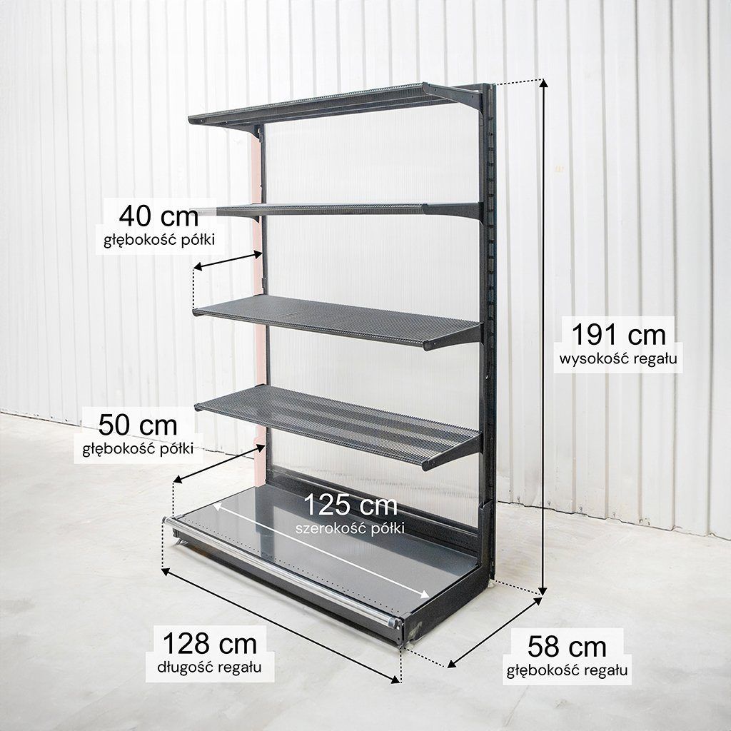 Wireland Solid York scaffale negozio 191x128cm 4 ripiani
