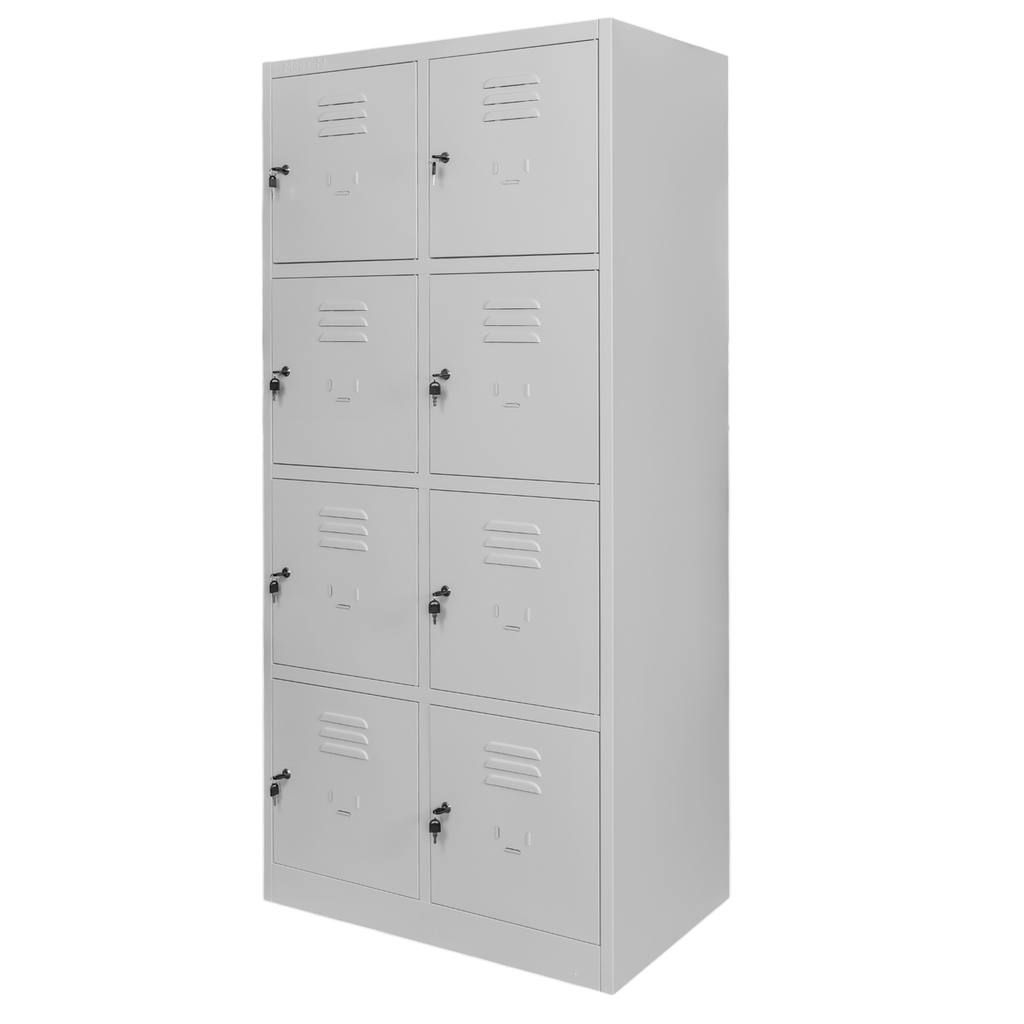 Mega-M 8 scomparti armadietto spogliatoio grigio 180 cm