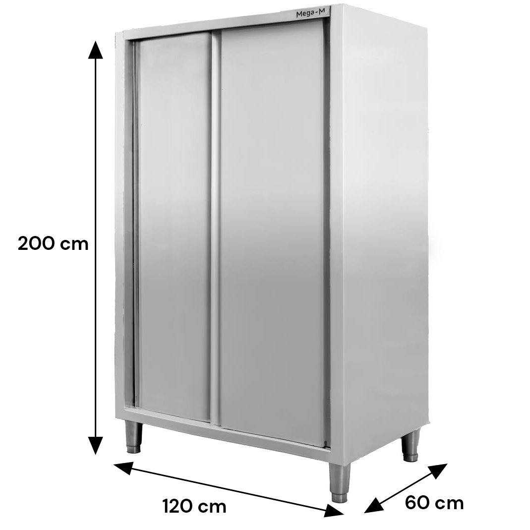 Mega-M 120x60x200 armadio gastronomico 2 porte scorrevoli inox