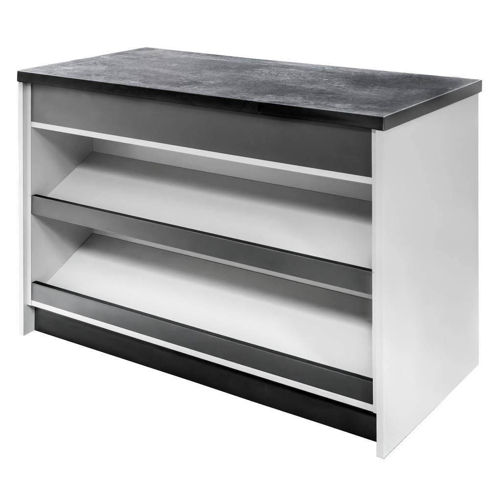 Mega-M 120x60x90 bancone cassa grigio chiaro 2 ripiani