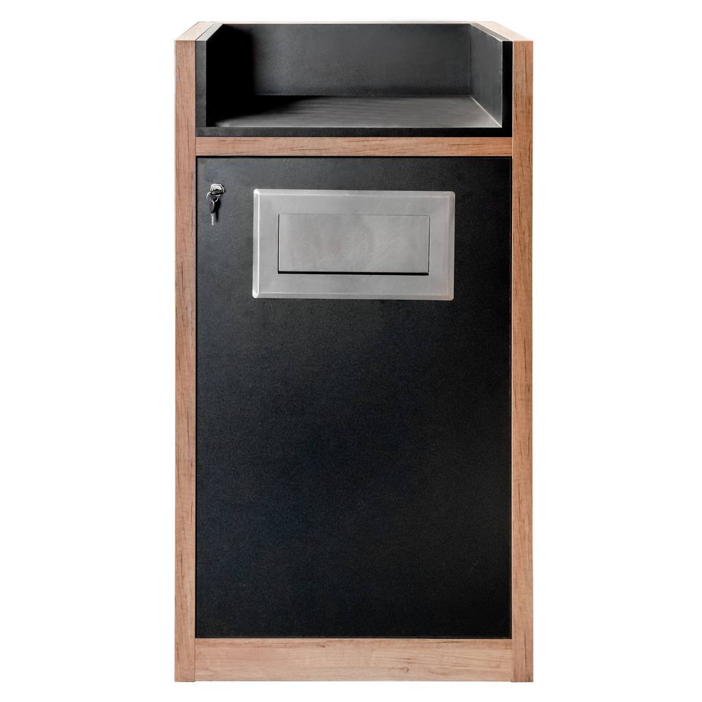 Mega-M pattumiera con portavassoi 120x62x58 cm nero rovere