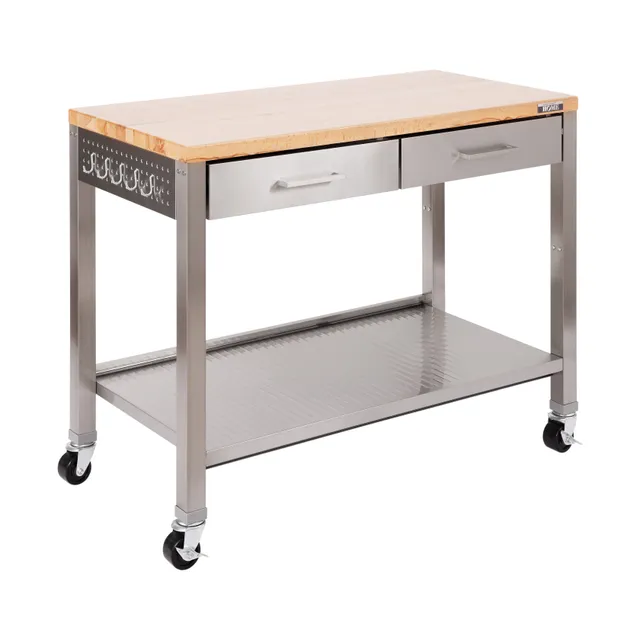 Seville Classics Home isola cucina acciaio 122 cm con ruote