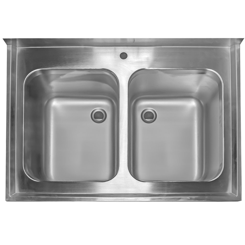 Mega-M 100x70x85 lavello gastronomico 2 vasche inox con armadio