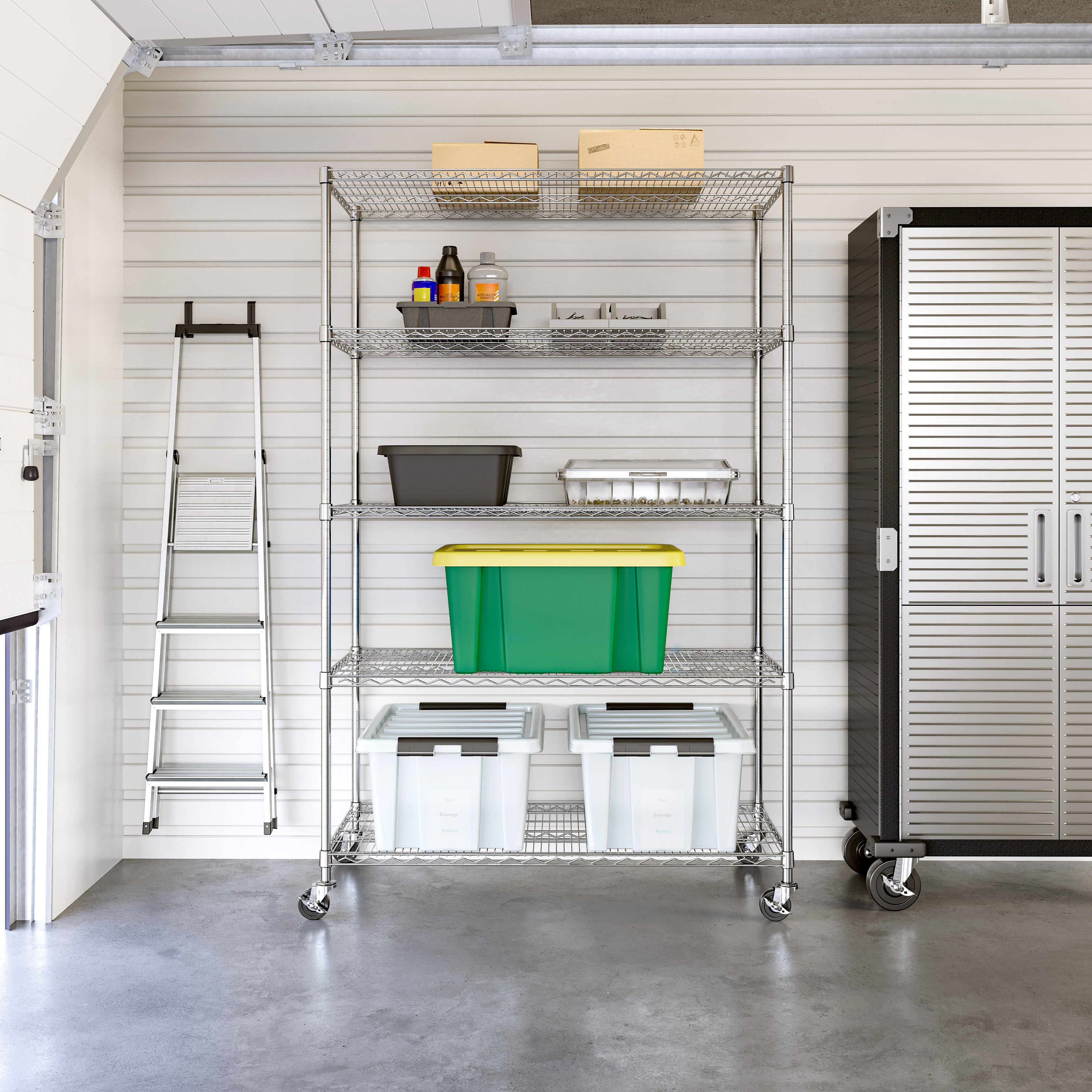 Seville Classics UltraDurable scaffale acciaio 5 ripiani 122x61cm