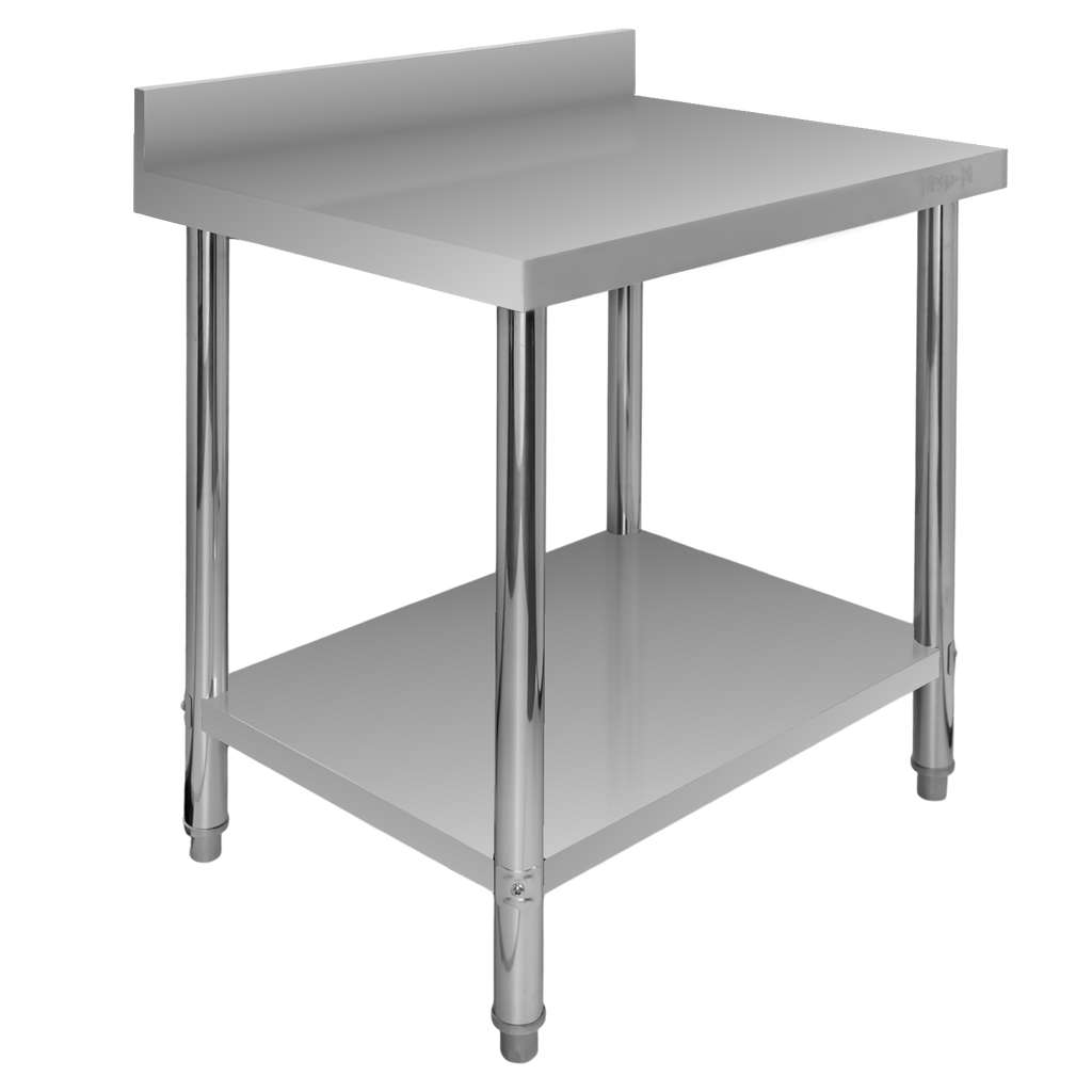 Mega-M X Standard tavolo inox da parete 80x60x85 cm con ripiano