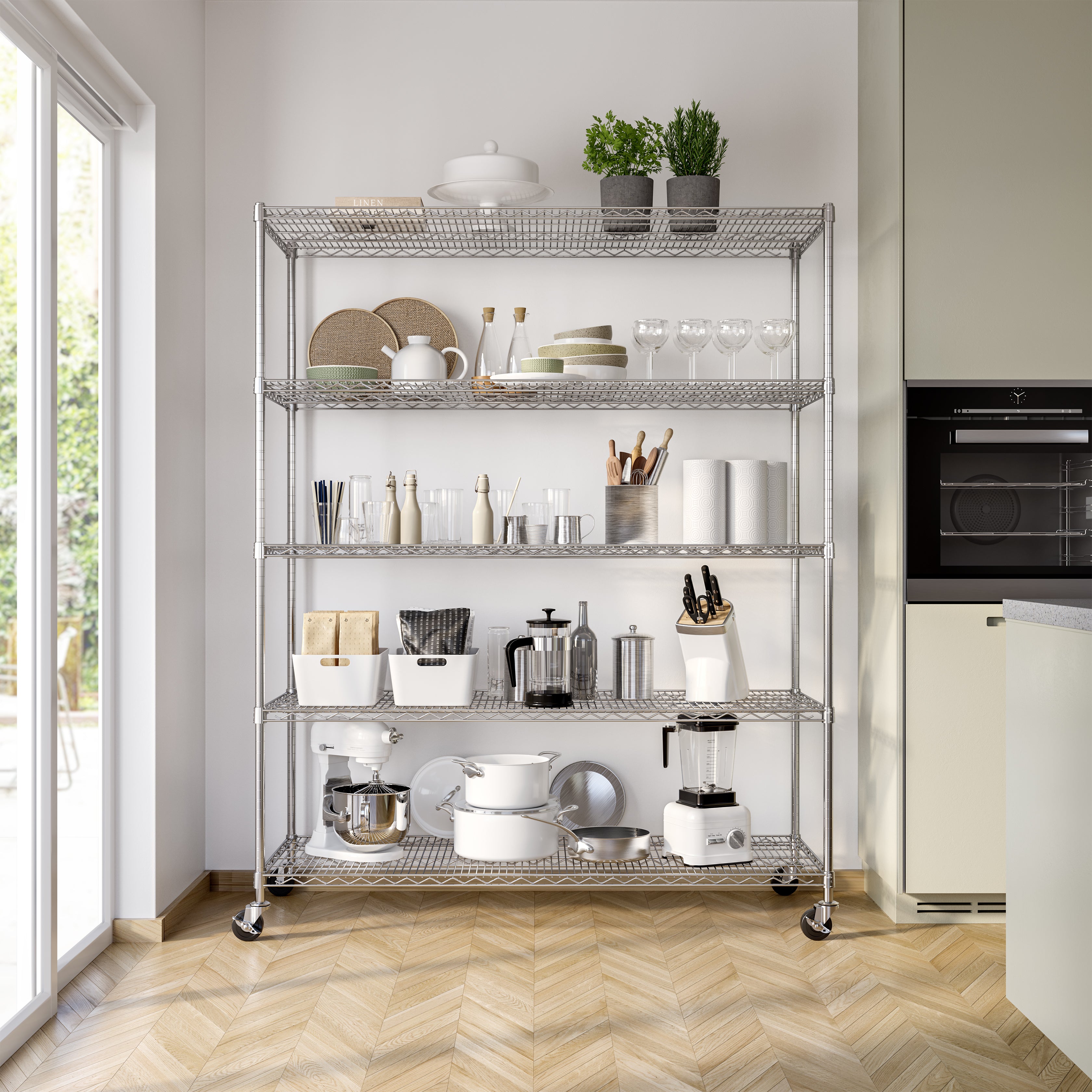 Seville Classics UltraDurable 24600 scaffale filo 5 ripiani 152x61 cm