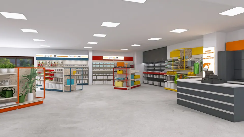 Design89 Scaffale Bricolage Supermercati
