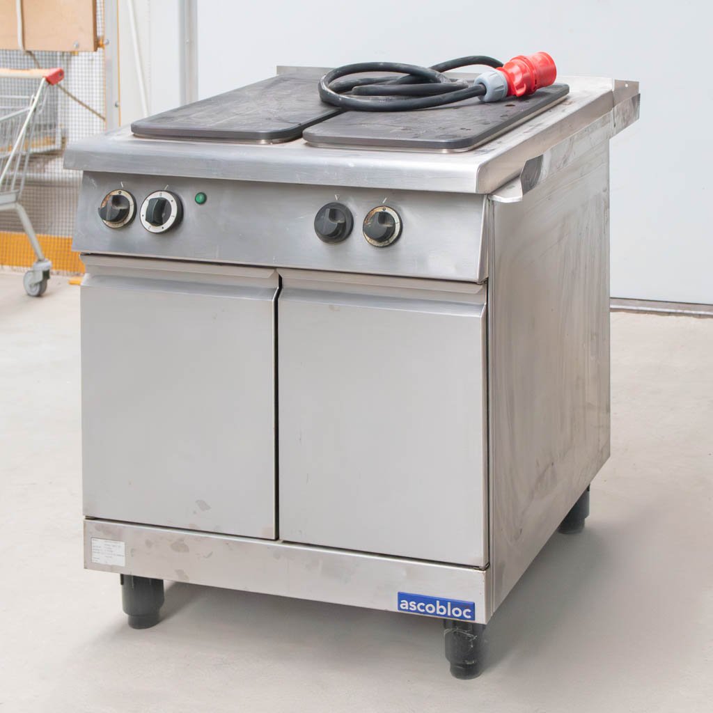 Ascobloc 75x70x85 cm cucina elettrica 2 piastre con armadio