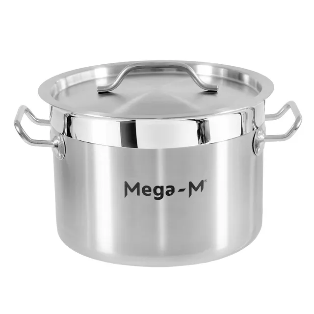 Mega-M PRO 9L 25x18 cm pentola acciaio inox con coperchio