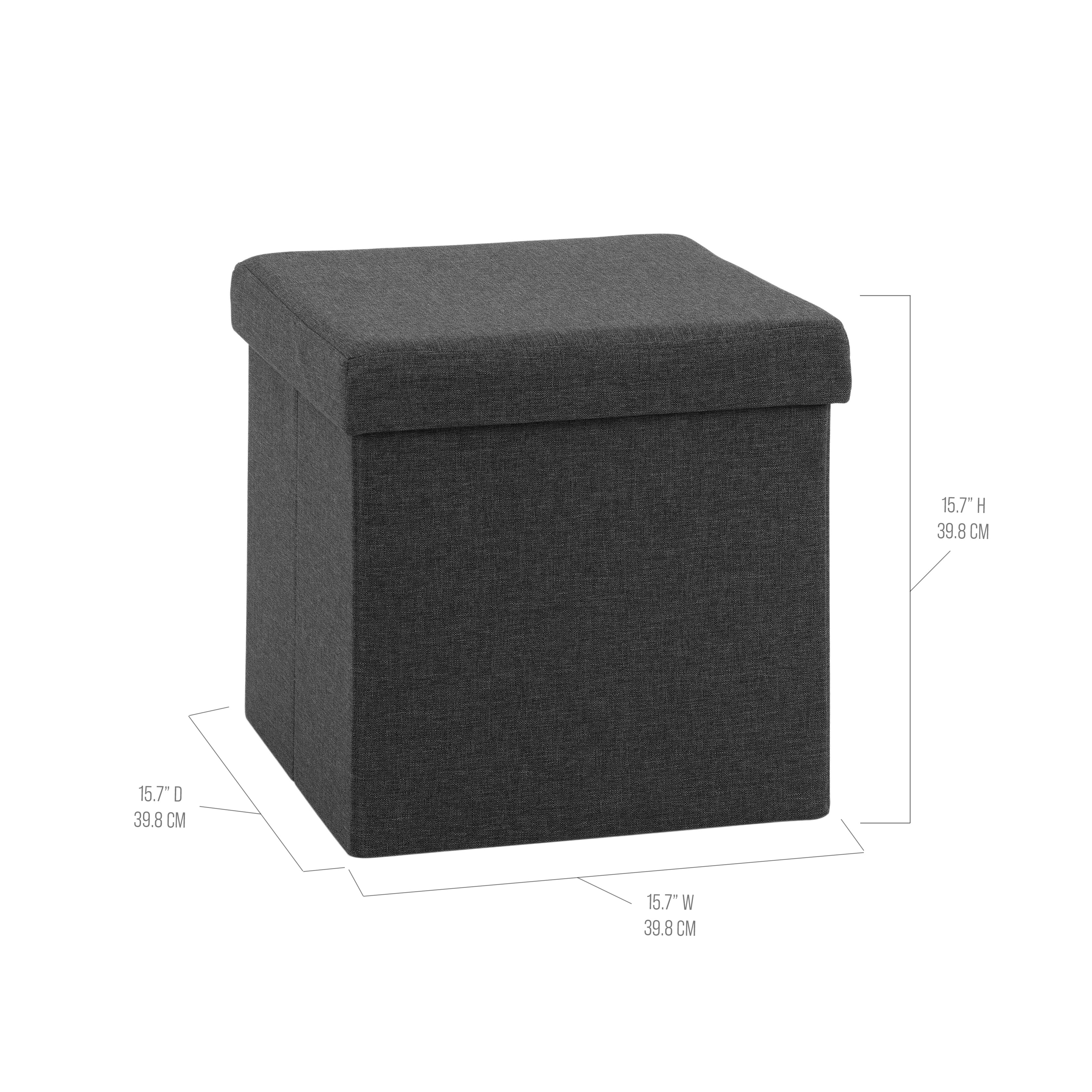 Seville Classics pouf contenitore grigio 40 cm portata 225 kg