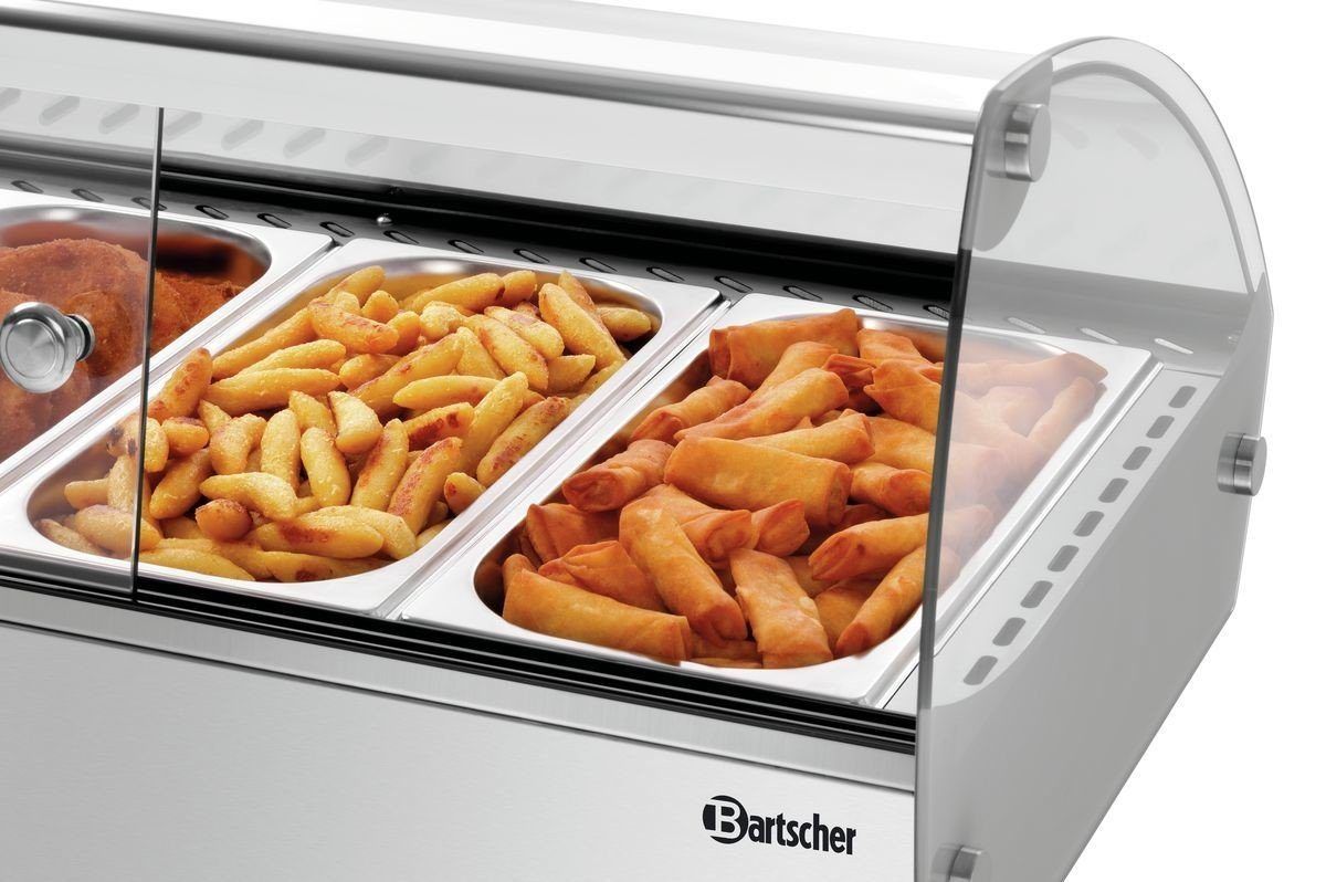 Bartscher 305058 vetrina riscaldata 4x GN 1/3 acciaio inox