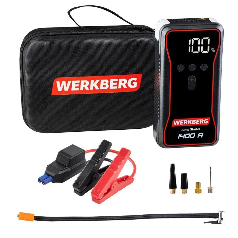 Werkberg AL002 avviatore batteria 18000mAh con compressore