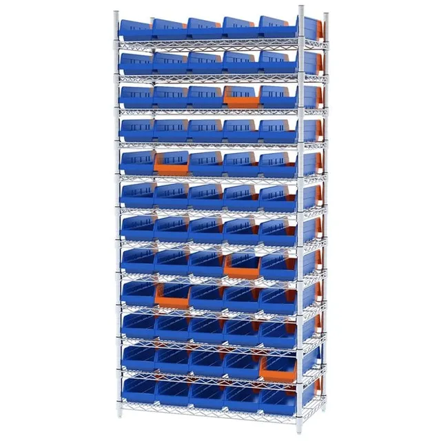 Akro-Mils AWS183636468 scaffale filo 12 ripiani 60 bin