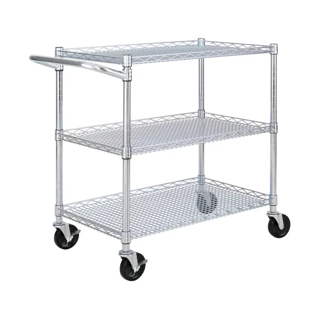 Seville Classics carrello 3 ripiani acciaio con ruote
