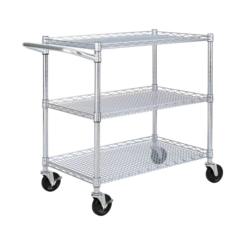 Seville Classics carrello 3 ripiani acciaio con ruote