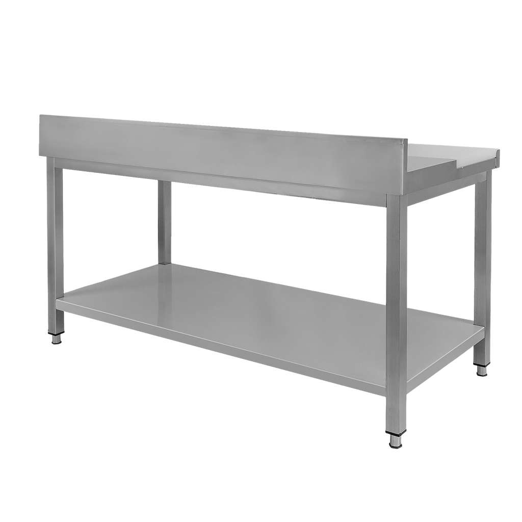 Mega-M tavolo inox 150x70x85cm con tagliere e ripiano