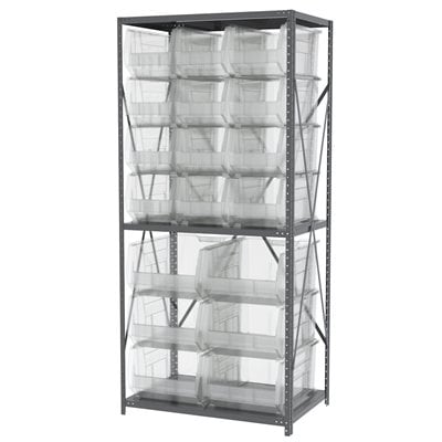 Akro-Mils AS2479ASSORT scaffale metallo 3 ripiani 18 box