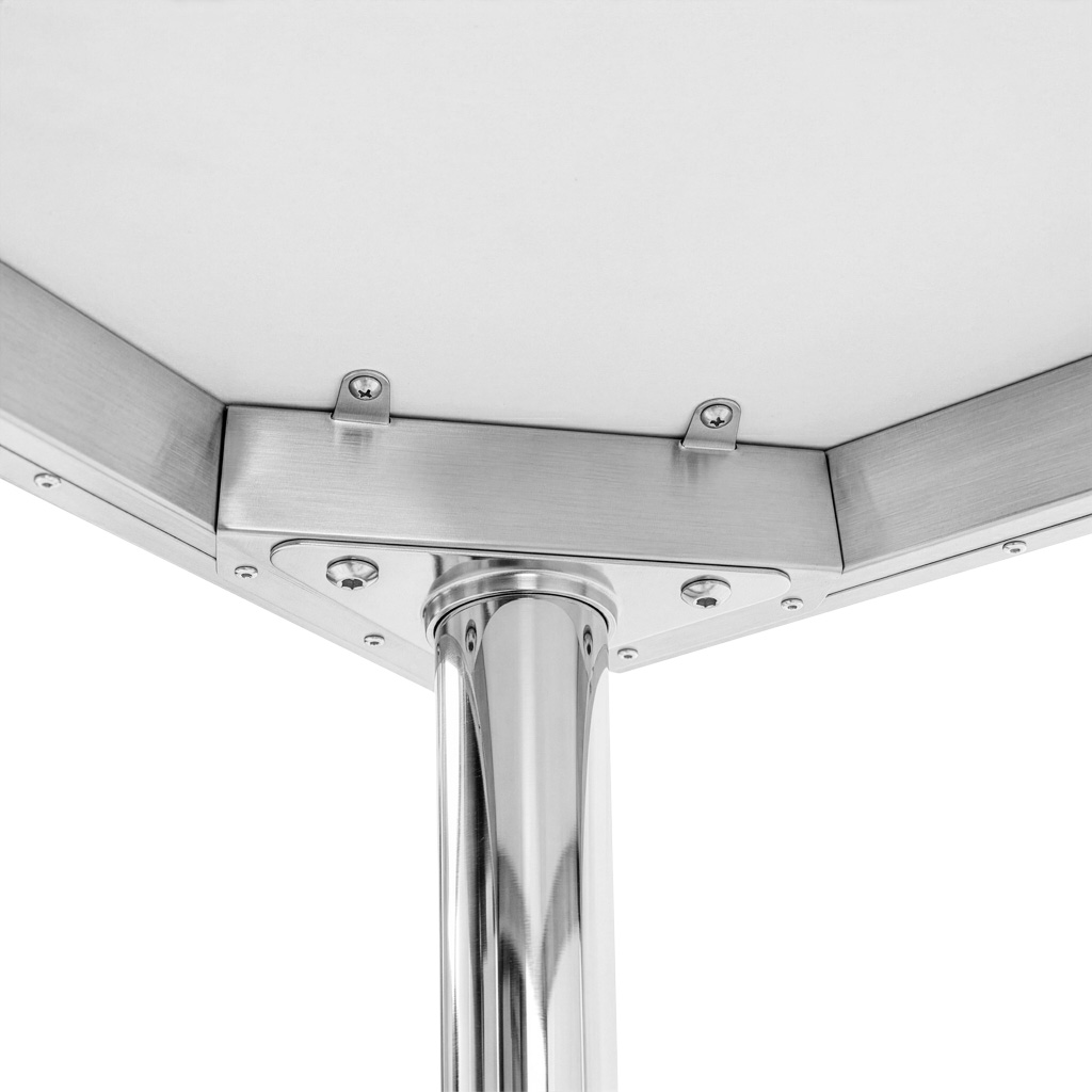 Mega-M X Standard tavolo inox 200x70x85 cm con ripiano