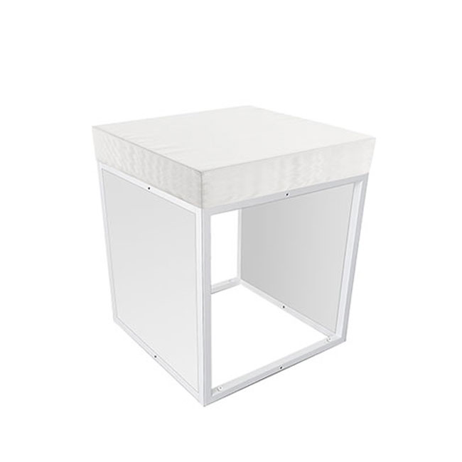 Agosistem Fiocco pouf singolo velluto telaio bianco 45x45