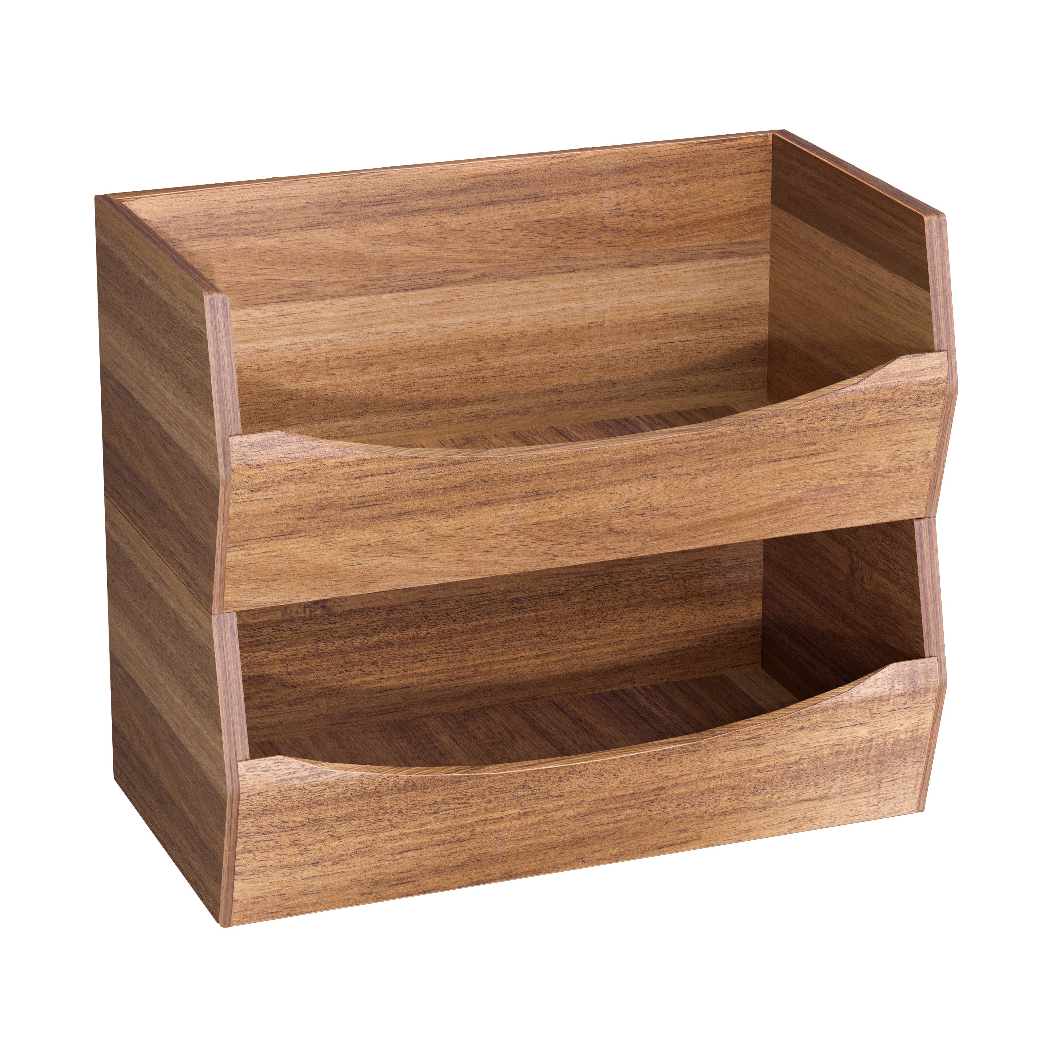 Seville Classics contenitori acacia impilabili 30 cm 2 pezzi
