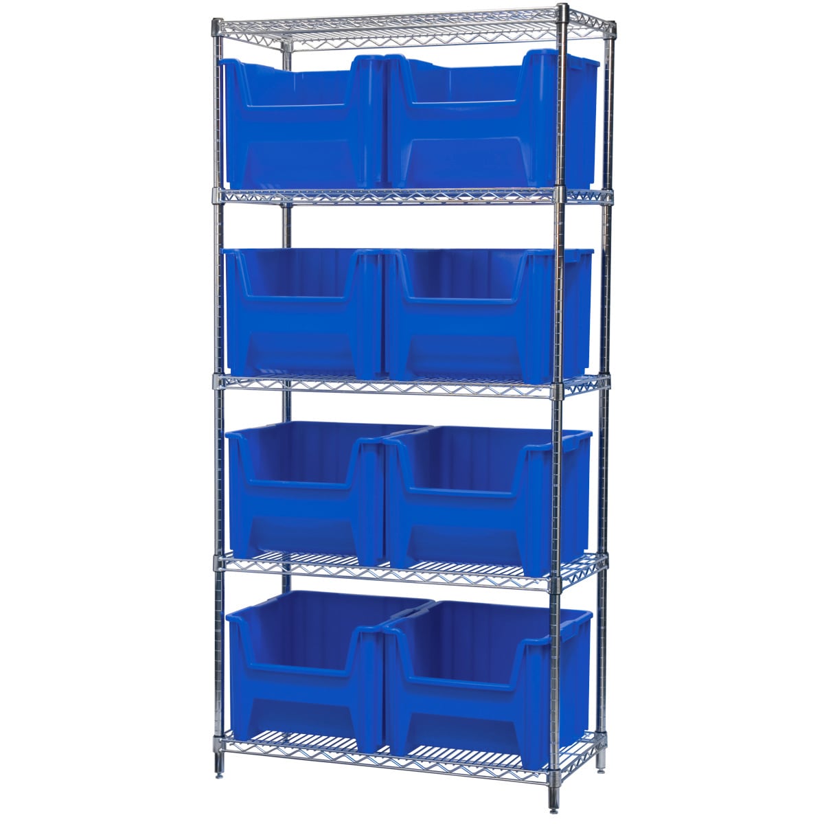 Akro-Mils AWS183613018 scaffale 5 ripiani con 8 contenitori