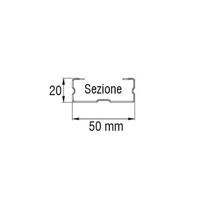 Agosistem Etermet Rinforzo per Ripiano 50x20 mm Zincato