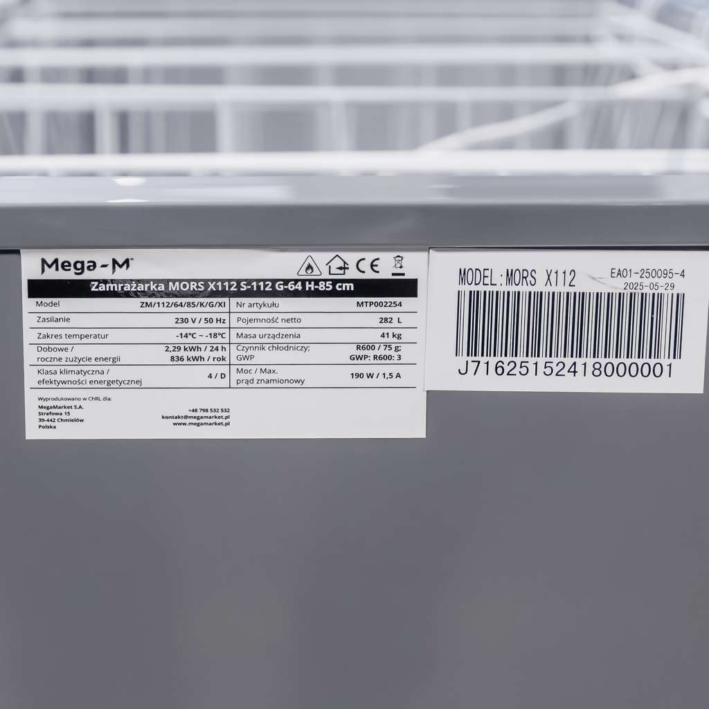 Mega-M Mors X112 congelatore a pozzetto 282 L