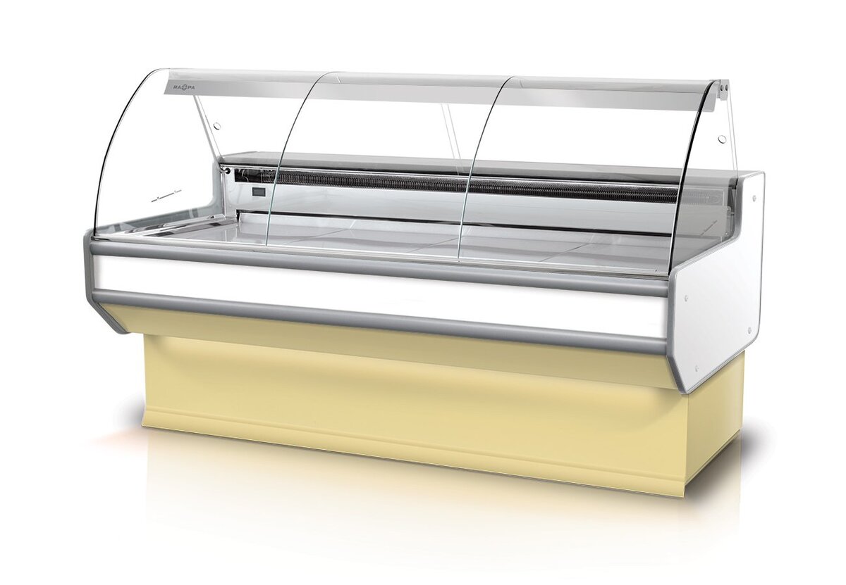 Rapa L-B2 201/107 banco frigo carne vetro curvo