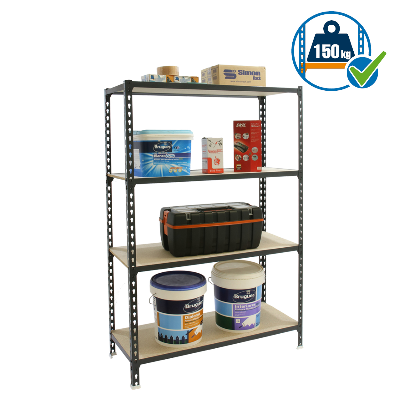 Simonrack MaderClick 4 scaffale legno 4 ripiani 150 kg