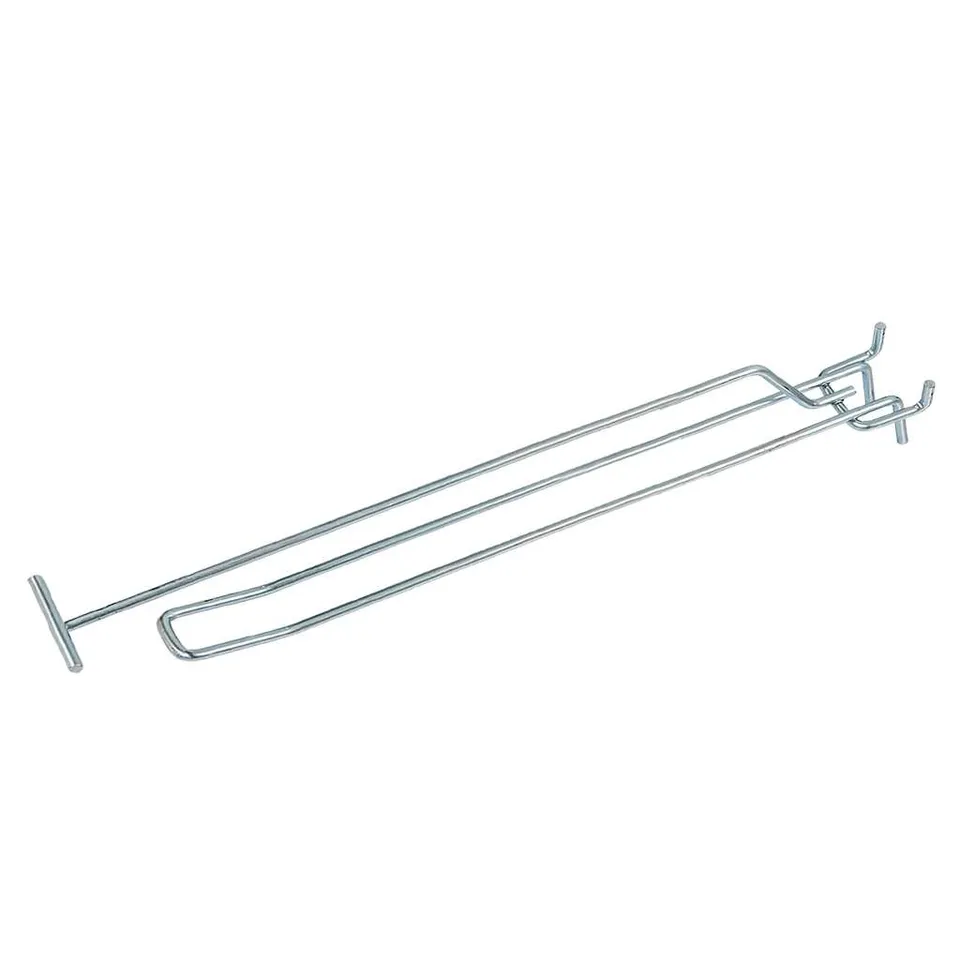 Mega-M L-30 Gancio Doppio per Pannello Forato 30 cm Zincato