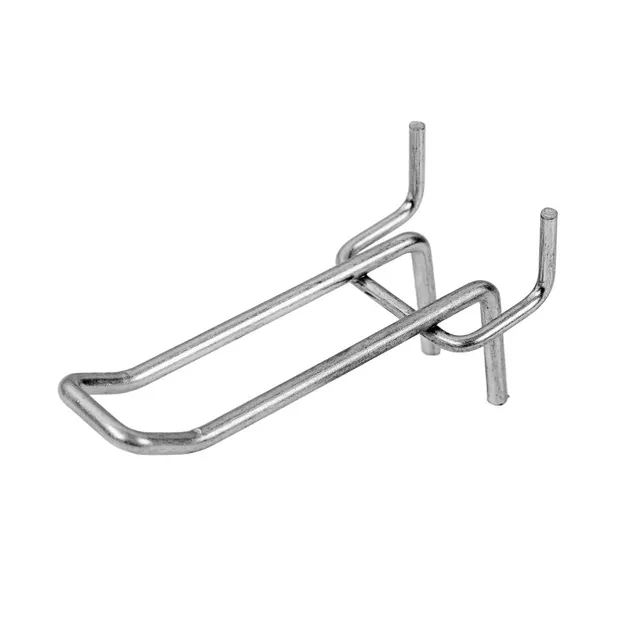 Gancio doppio Euro perforato 10 cm per pannello forato zincato