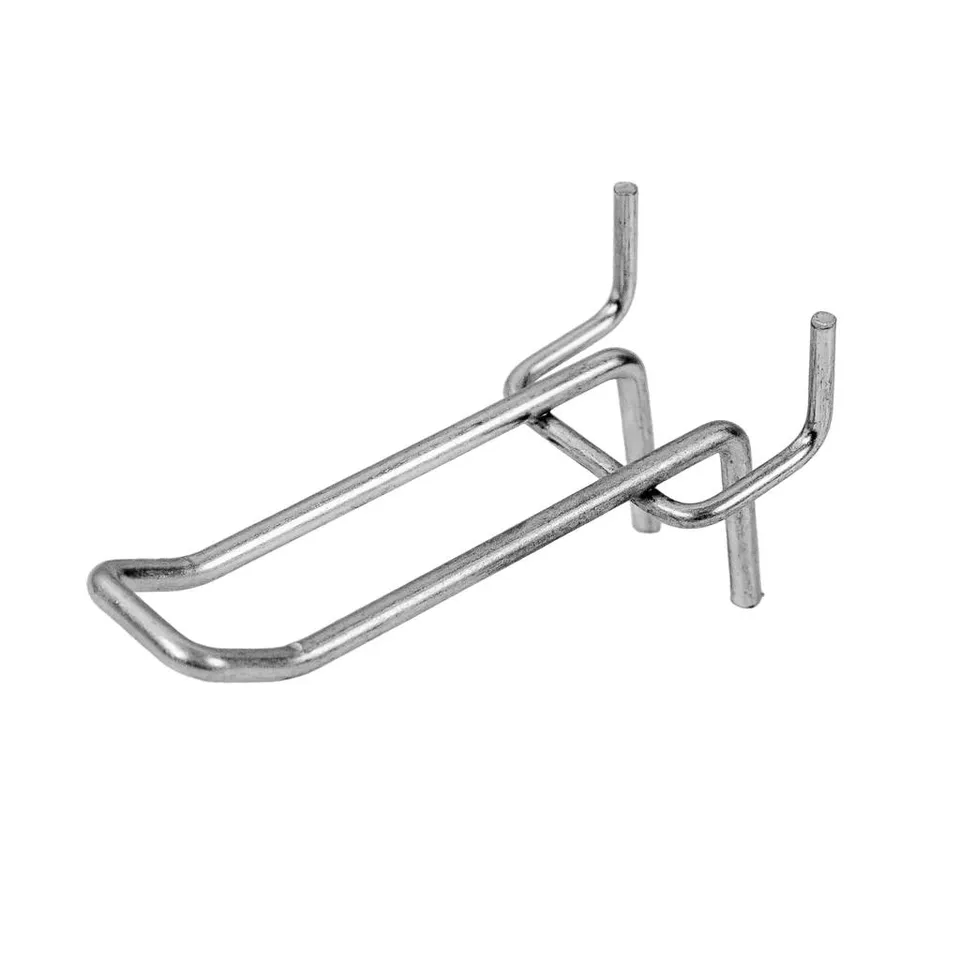 Gancio doppio Euro perforato 10 cm per pannello forato zincato