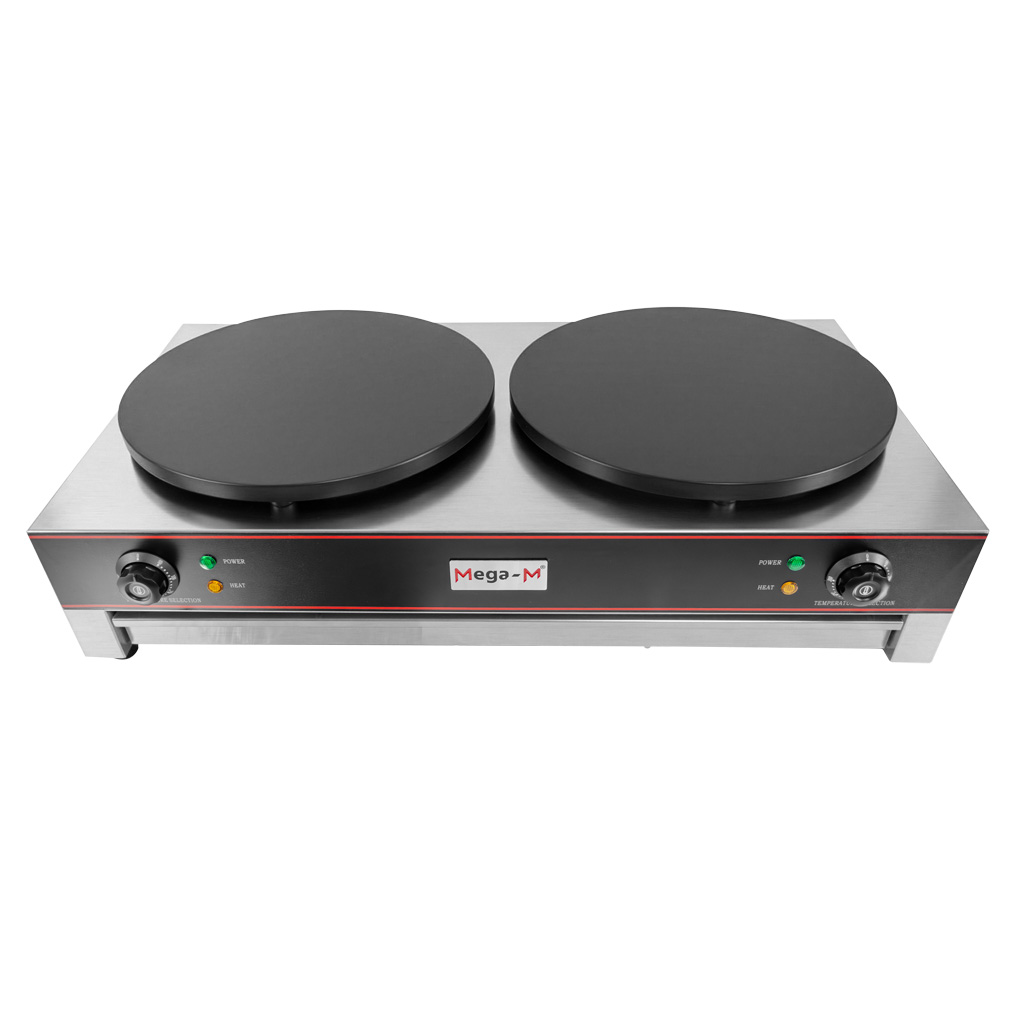 Mega-M Crepiera elettrica doppia 2x40 cm 2x3 kW con cassetto