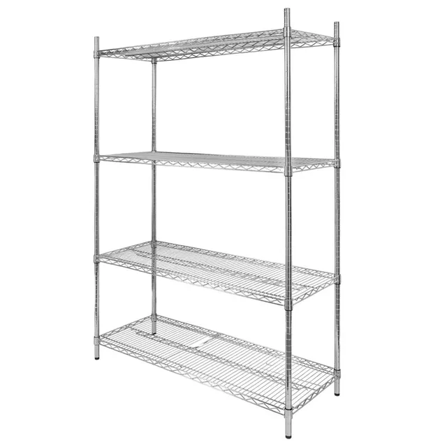 Mega-M Scaffale filo cromato 120x45x180 cm 4 ripiani