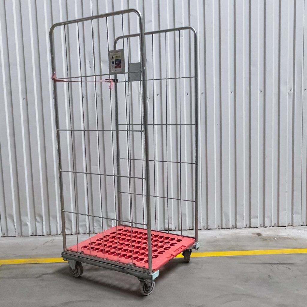 Mega-M roll container carrello a rete rosso 500 kg 2 sponde