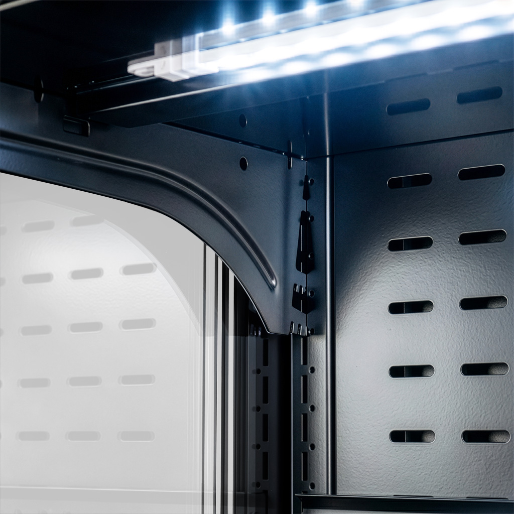 Mega-M Hugo Plus RU banco frigo nero 125 cm porte vetro