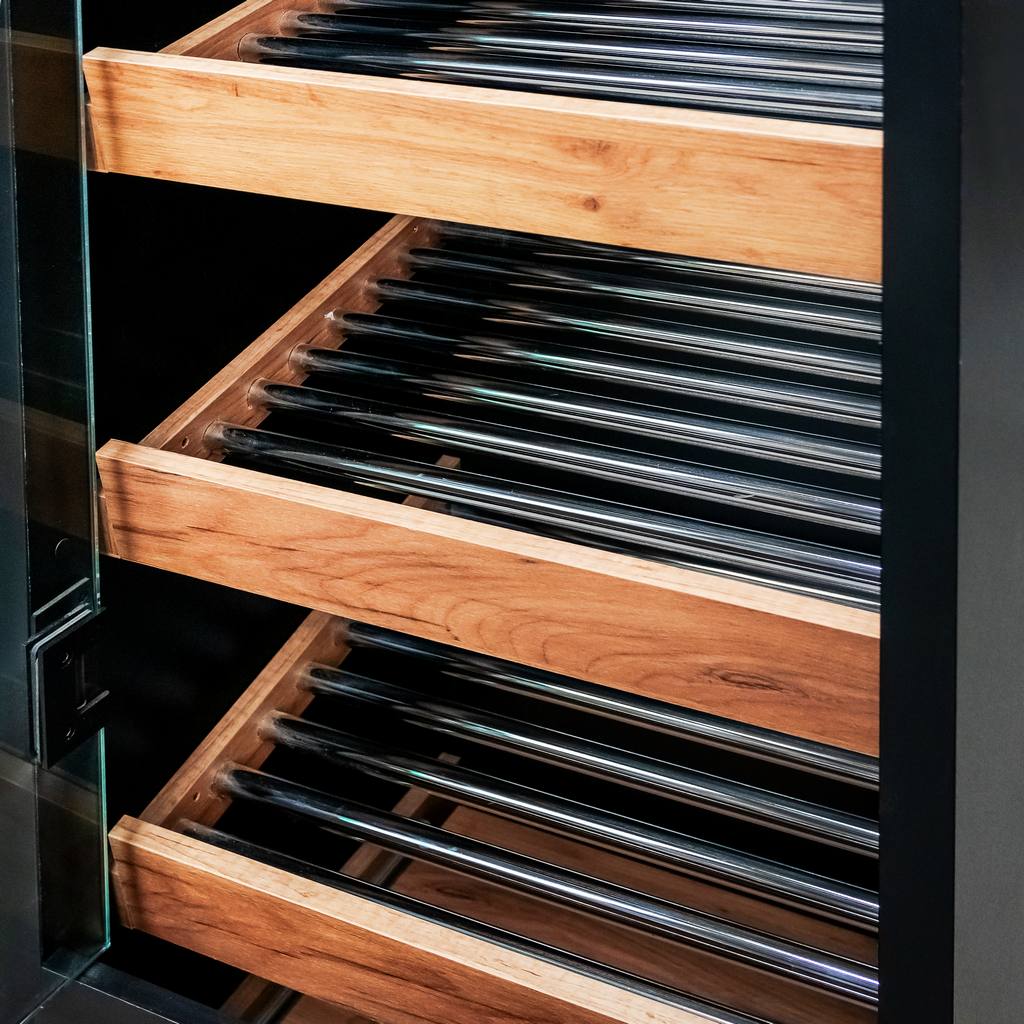 Mega-M H-205 scaffale pane 60x58 cm rovere kraft vetro LED
