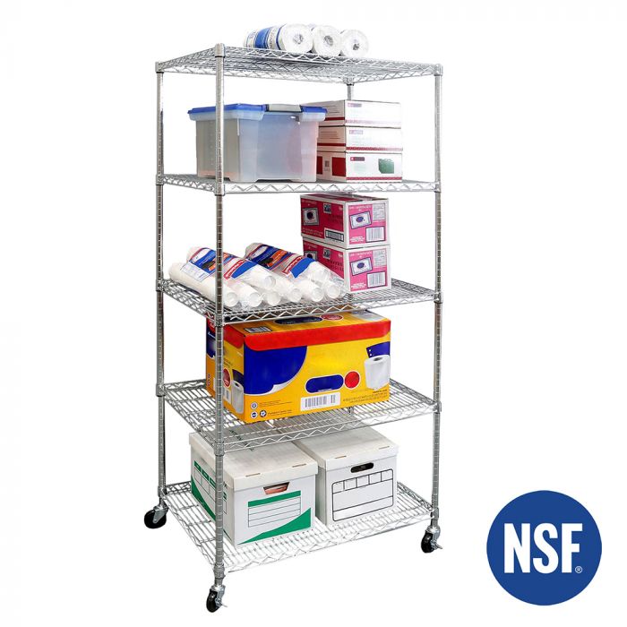 Seville Classics UltraDurable SHE24365B scaffale 5 ripiani acciaio