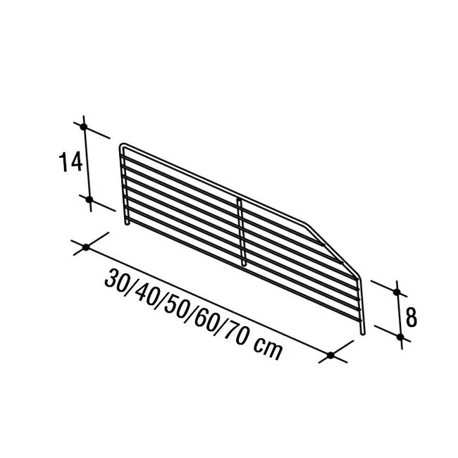Agosistem divisorio sagomato basso in filo cromato