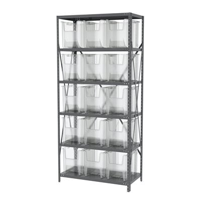 Akro-Mils AS187913014 scaffale metallo 6 ripiani 16 box