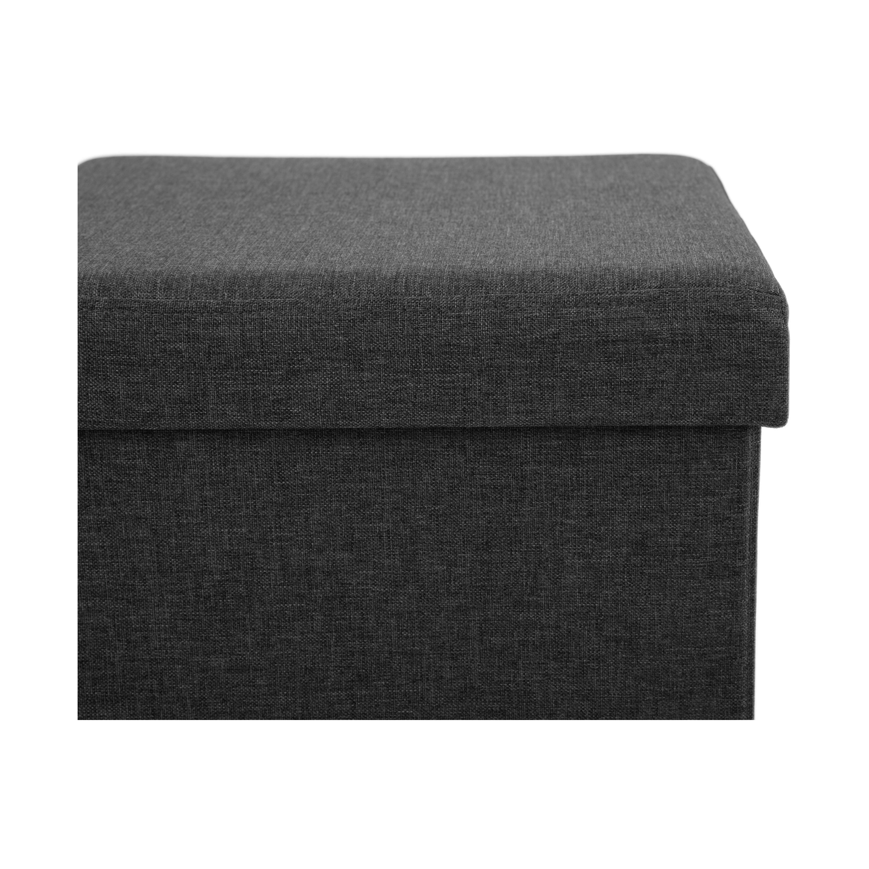 Seville Classics pouf contenitore grigio 40 cm portata 225 kg