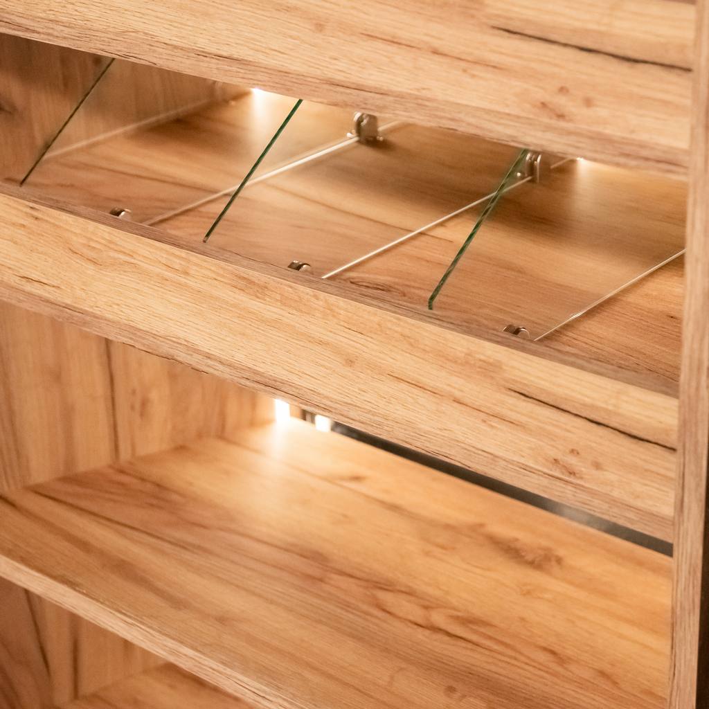 Mega-M H-180 vetrina espositiva 80x50 rovere kraft LED