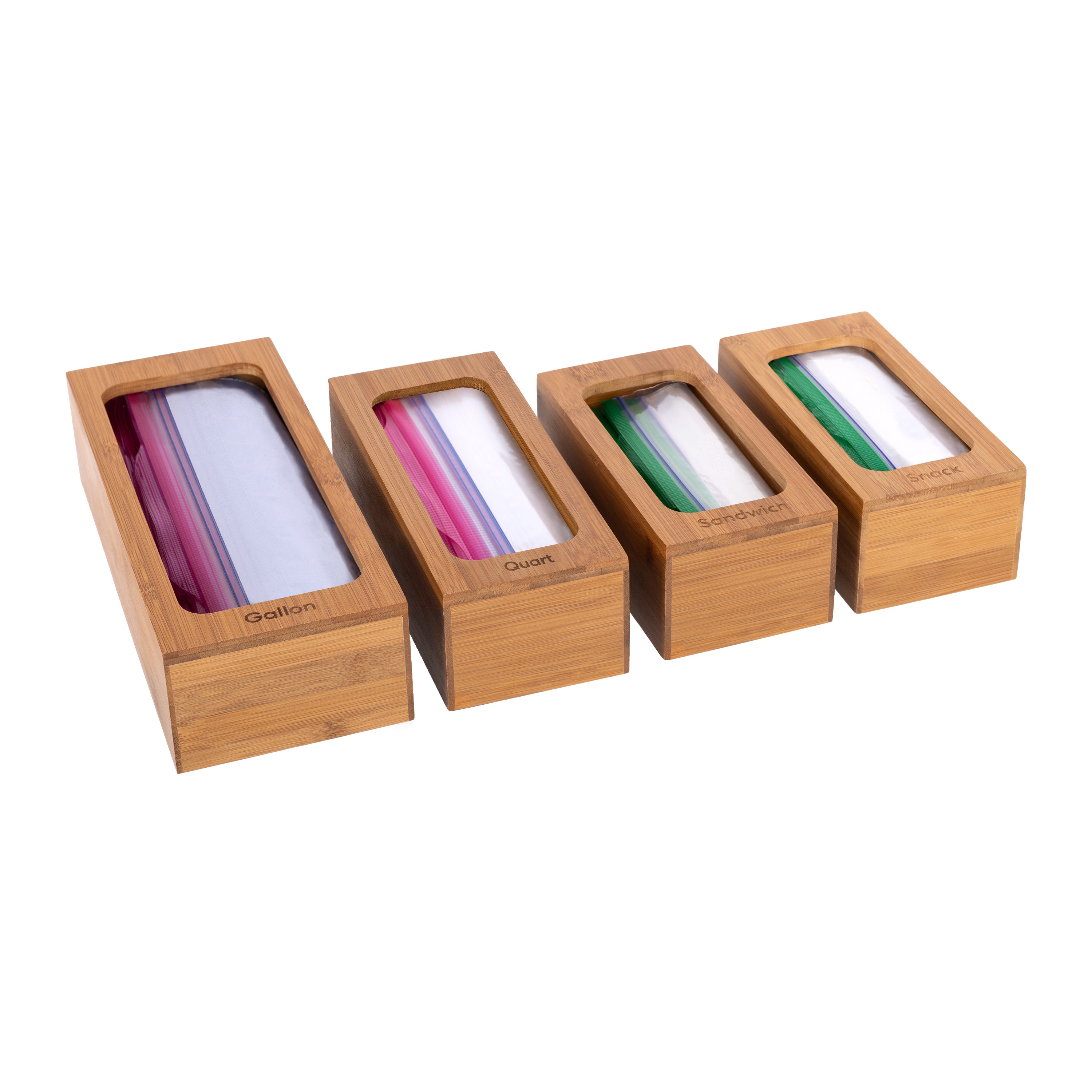 Seville Bamboo set 4pz porta sacchetti cucina bambù
