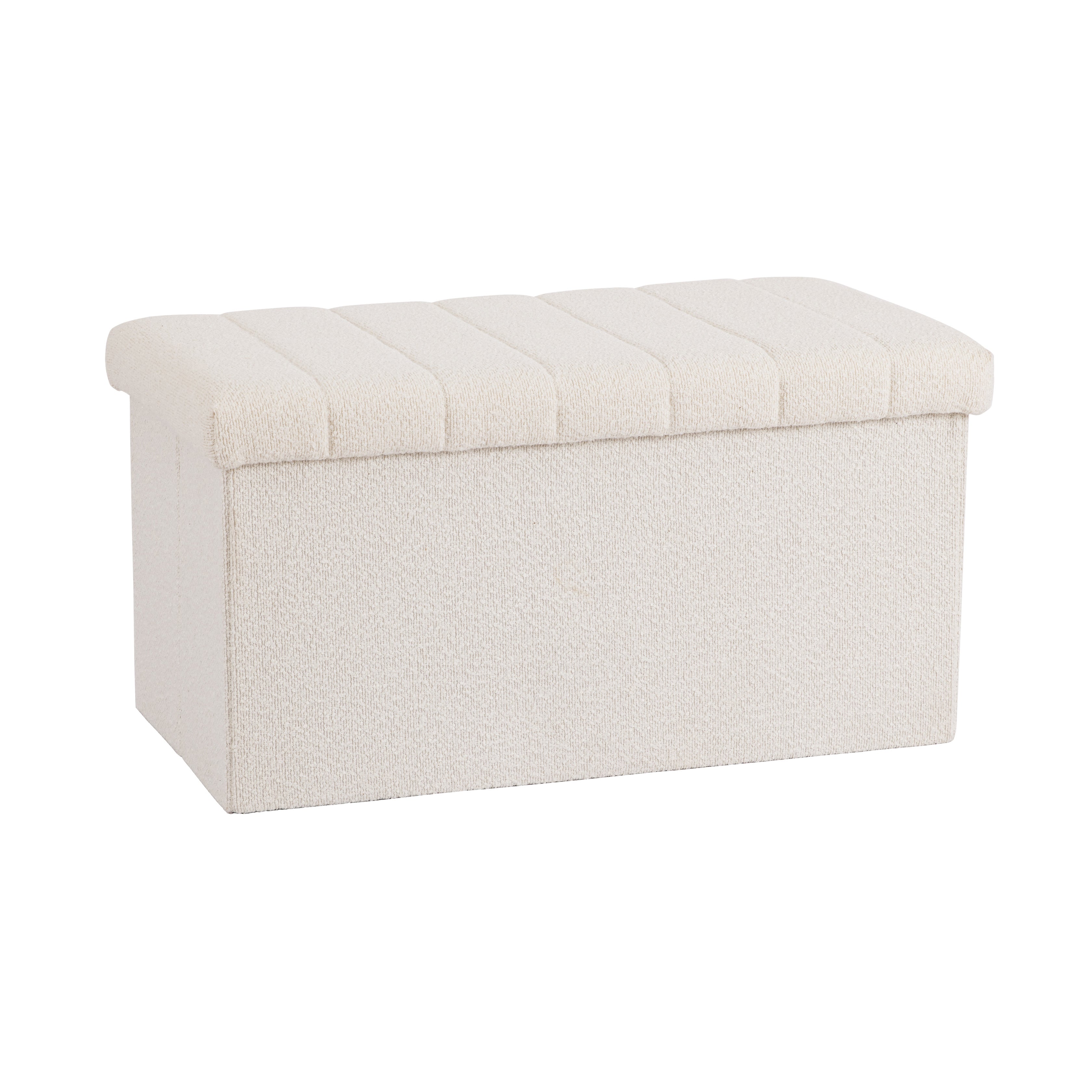 Seville Classics Baule Contenitore Bouclé Bianco 76 cm