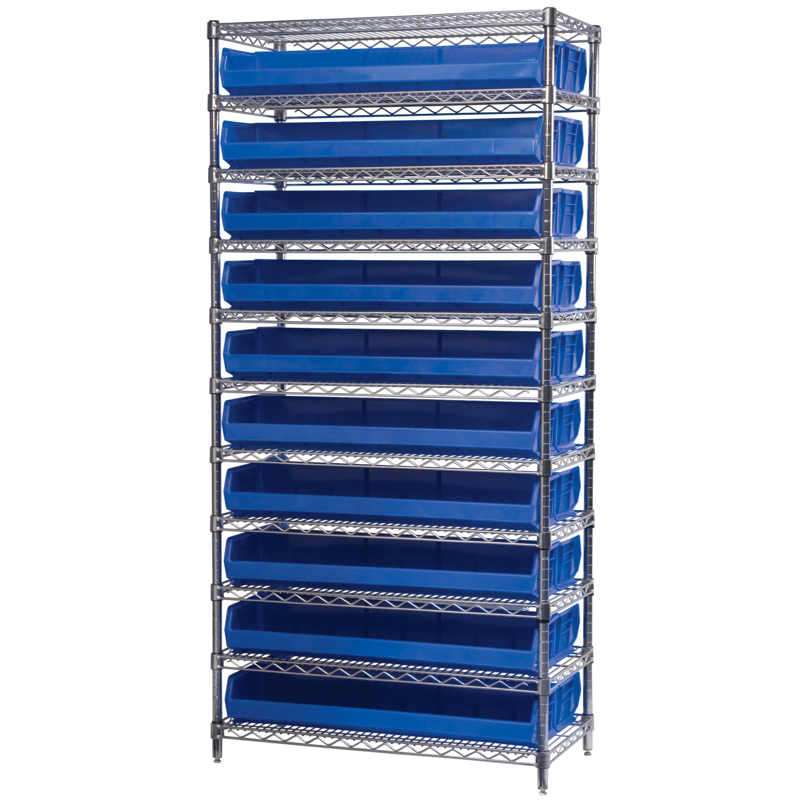 Akro-Mils AWS143630320 scaffale 11 ripiani con 12 box plastica