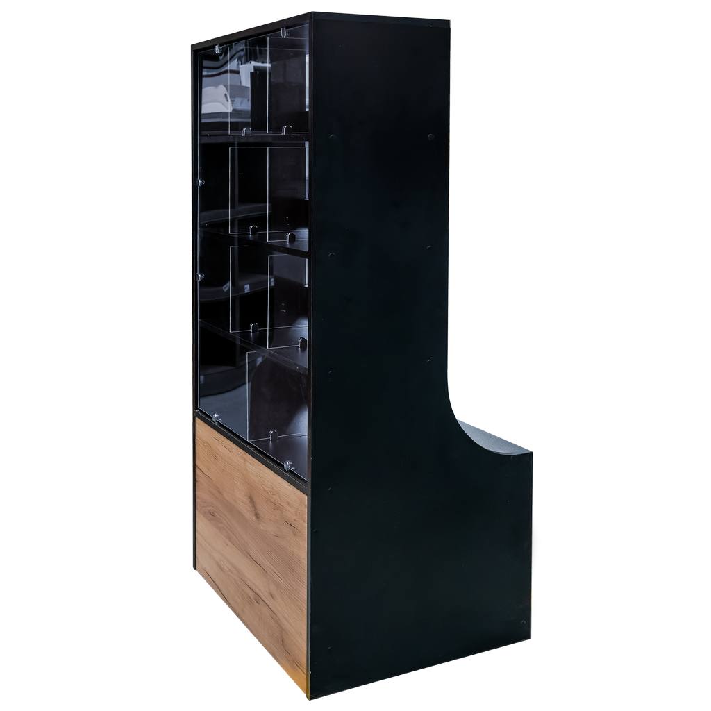 Mega-M H-162 L-80 G-60 vetrina negozio nera per dolci