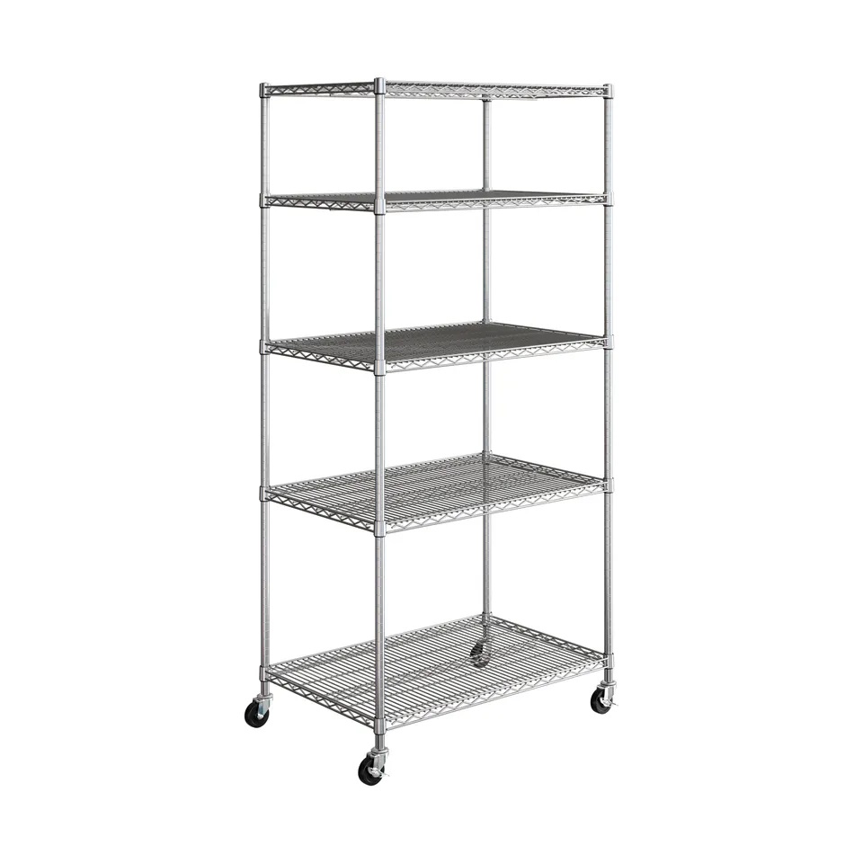 Seville Classics UltraDurable SHE24365B scaffale 5 ripiani acciaio